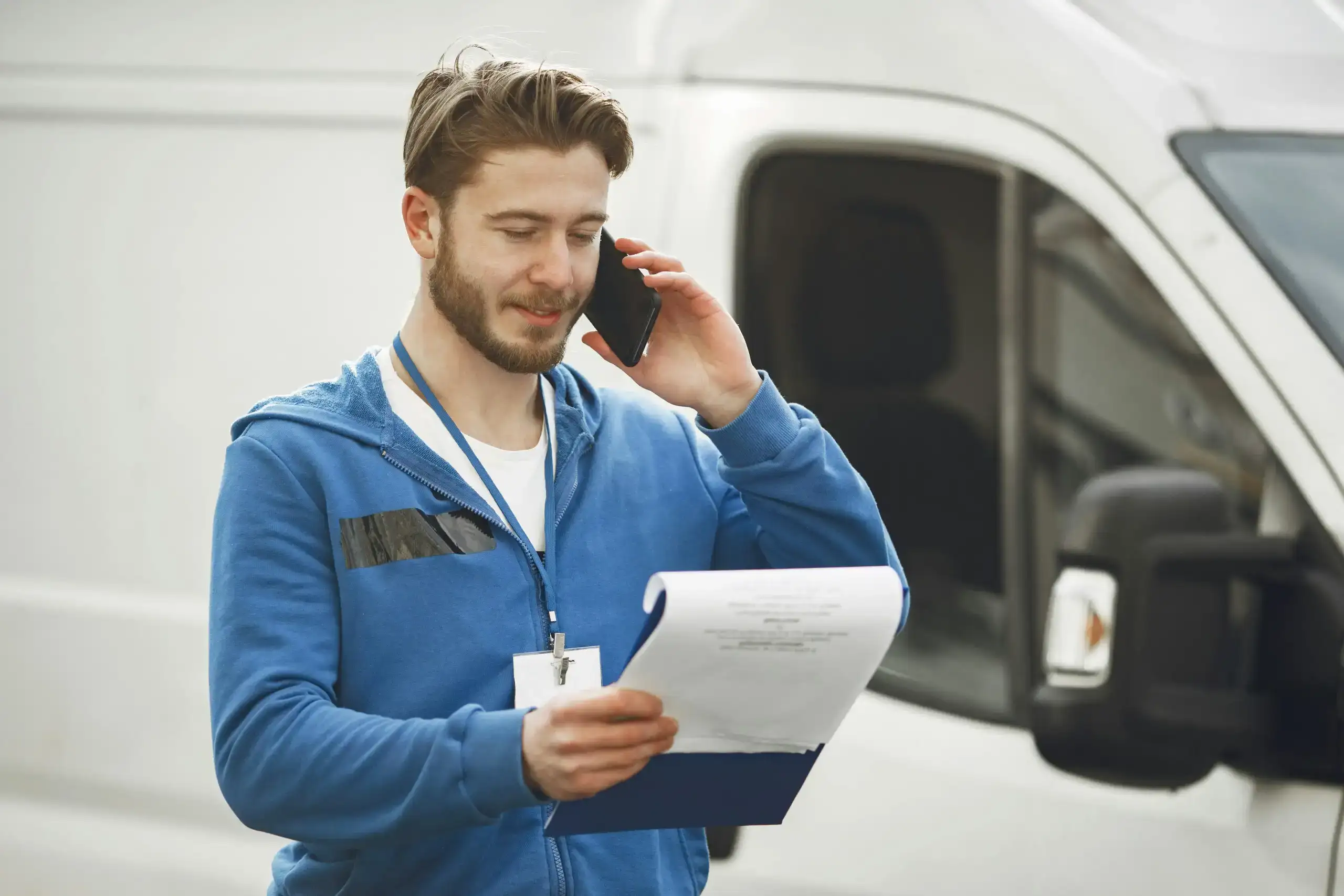 Tradesperson on the phone